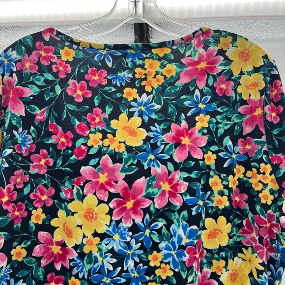 White Birch Women's Floral Bodysuit Short Sleeve Keyhole Size 2X - Picture 6 of 9